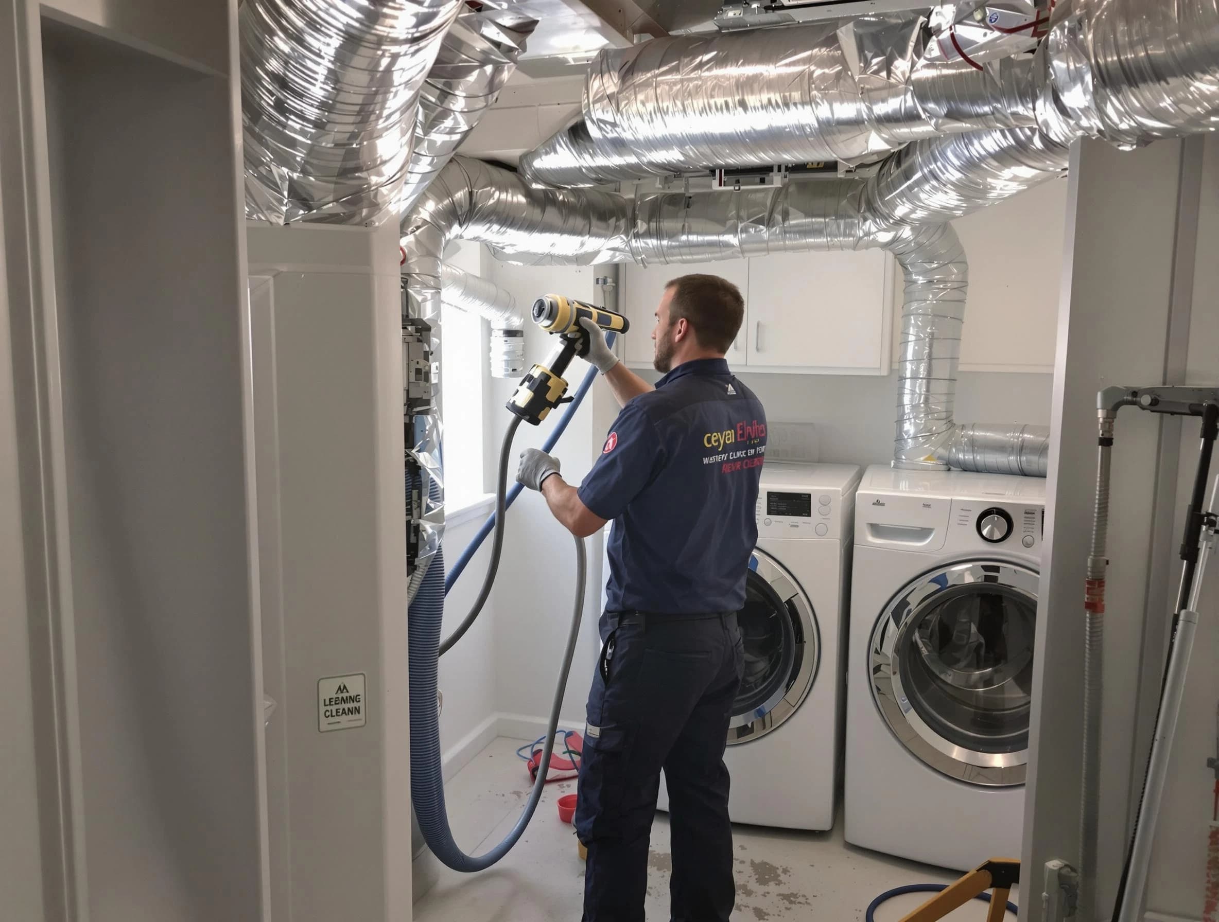 Kearns Dryer Vent Cleaning specialist using advanced equipment for thorough duct cleaning in Kearns