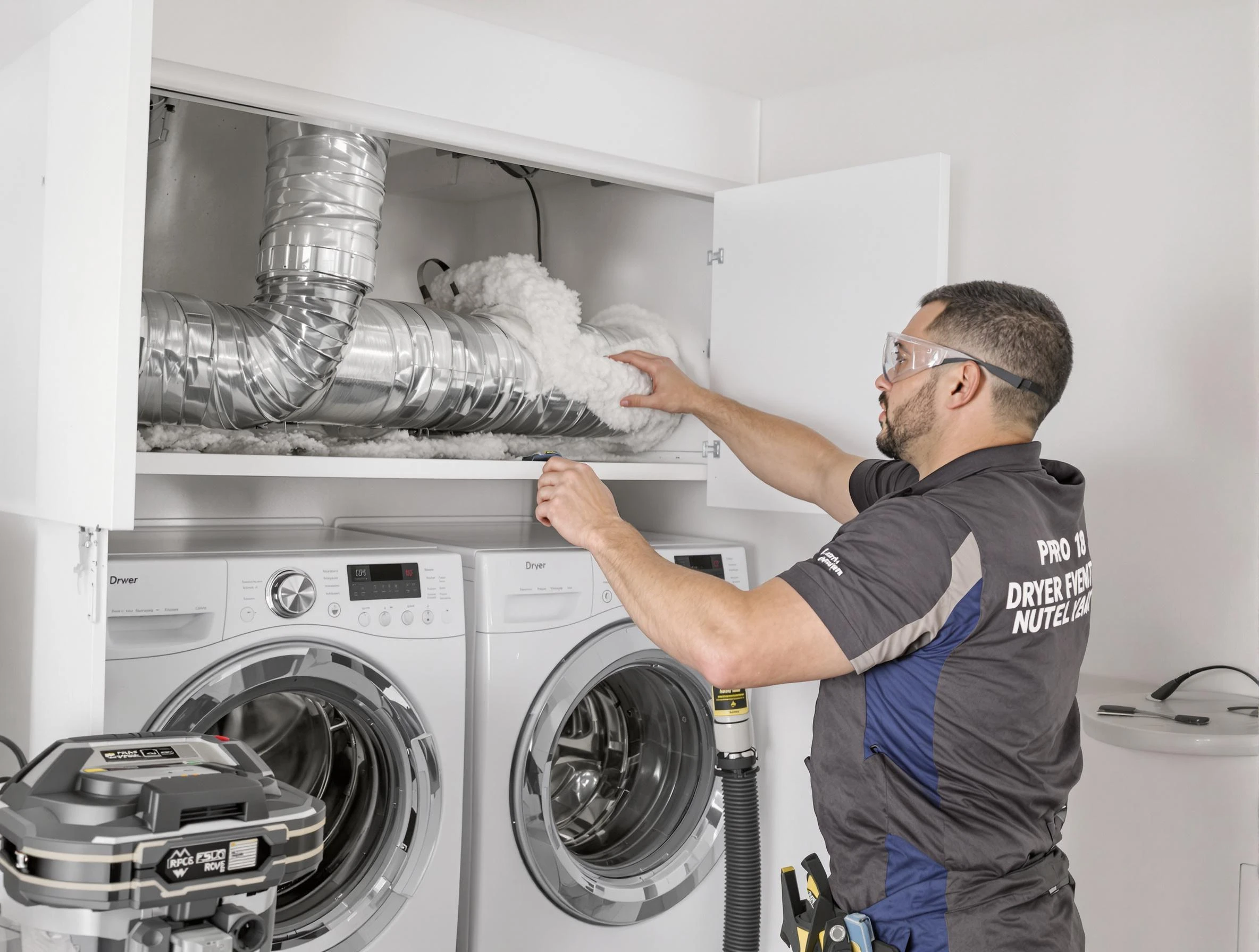 Kearns Dryer Vent Cleaning certified technician performing specialized gas dryer vent cleaning in Kearns